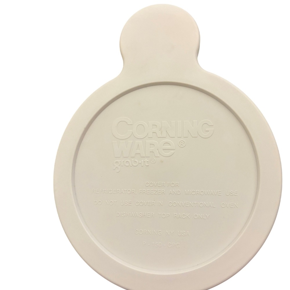 Corning‎ Ware Grab-It 15 oz White Stoneware Bowl with Plastic Lid Vintage